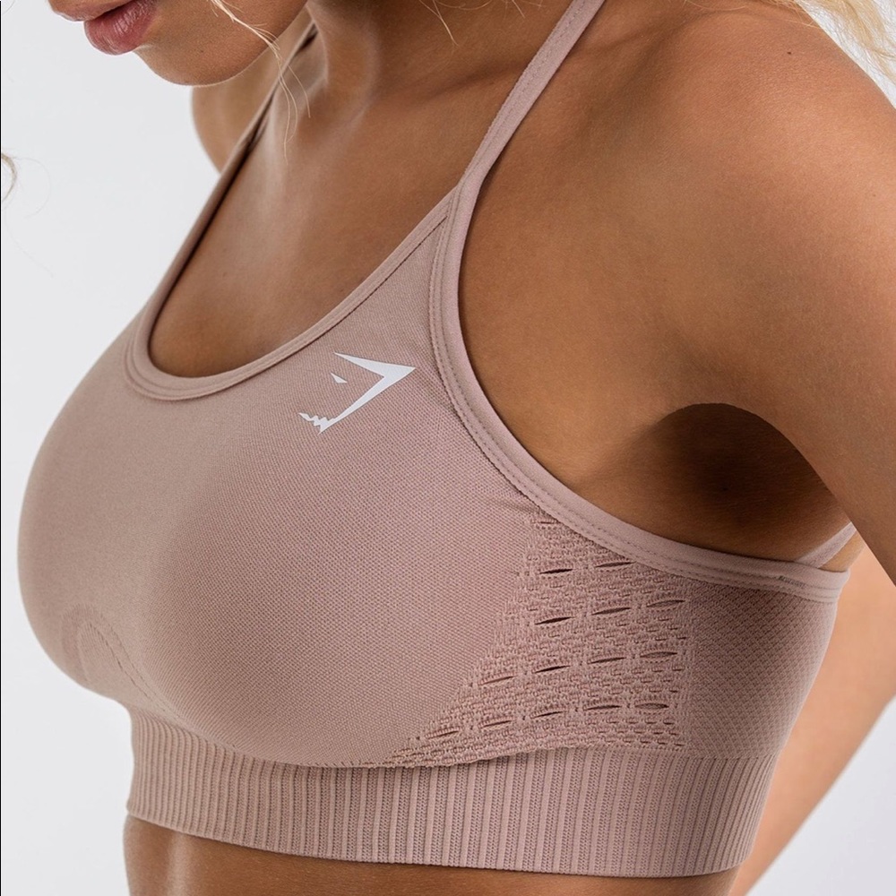 Gymshark Energy Seamless Taupe Sports Bra SMALL